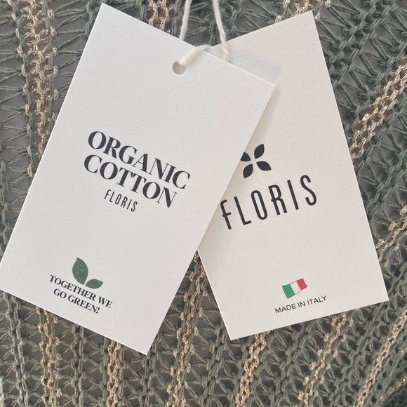 Floris Lurex Crochet Knit Maxi Dress NWT in Sage Gold Metallic Made in Italy - Picture 11 of 15